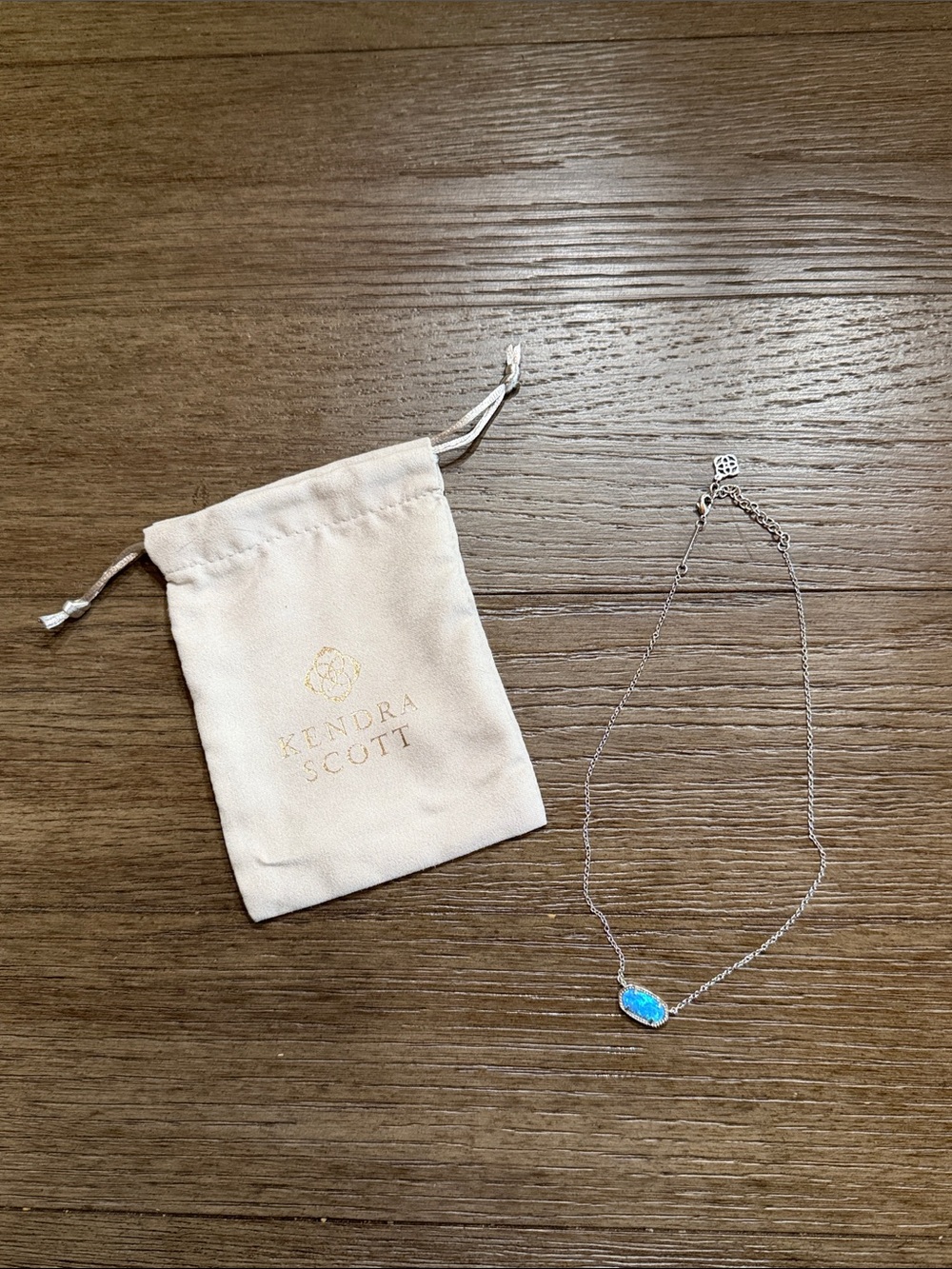 Kendra Scott Iridescent Blue Opal Pendant Necklace - Silver